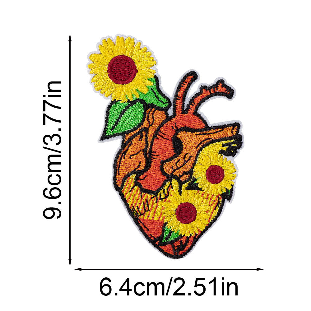 Wholesale Heart-shaped embroidery patch letters multi-color spelling DIY accessories